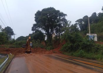 Limpeza da SC 135, trecho entre Pinheiro Preto e Tangará, está sendo feita