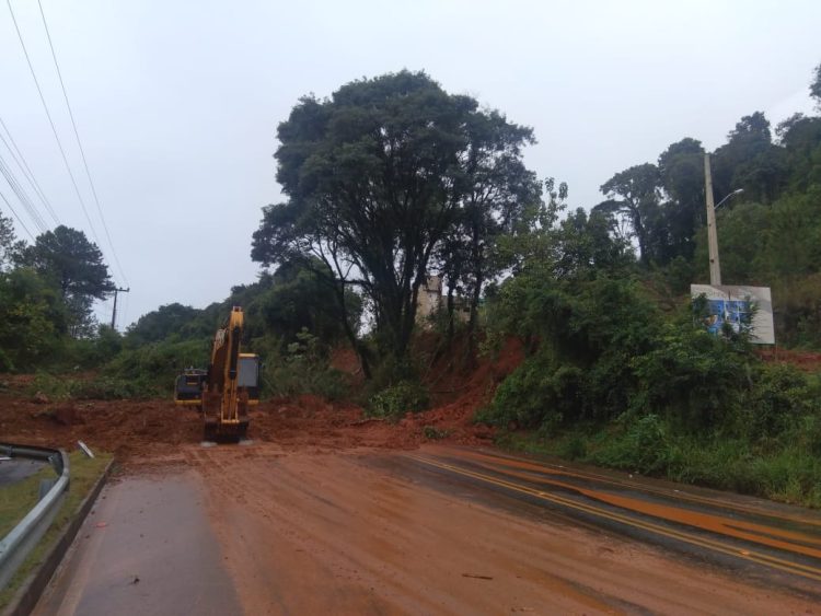 Limpeza da SC 135, trecho entre Pinheiro Preto e Tangará, está sendo feita