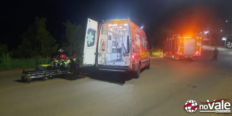 Dois feridos em acidente entre carro e moto na Cidade Alta em Capinzal