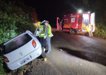 Bombeiros atendem saída de pista em Salto Veloso