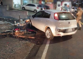 Acidente de trânsito deixa motociclista ferido