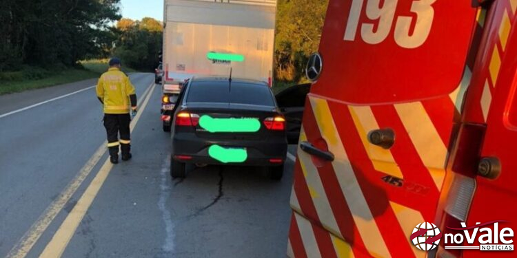 Condutora fica ferida após colisão nas proximidades de Brunópolis