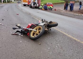 Motociclista fica ferido em acidente na SC-355 em Lebon Régis