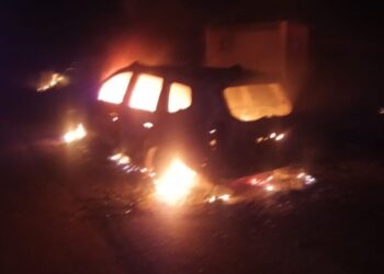 Incêndio destrói veículo entre Campos Novos e Zortéa