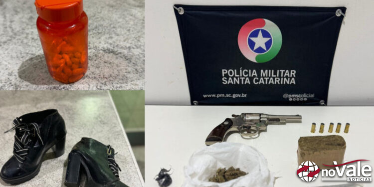 Mulher agride policial e é presa durante apreensão de arma e drogas em Capinzal
