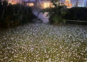 Cidade de Pelotas foi atingida por forte temporal com granizo