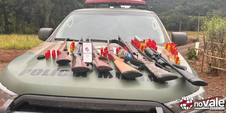 Armas de fogo, munições e carne de caça são encontradas durante cumprimento de mandado de busca e apreensão