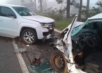 Mulher e criança de 04 anos perdem a vida em acidente na BR-282 em Vargem