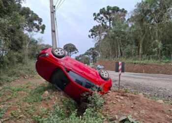 Saída de pista é registrada na Linha Pelizzaro interior de Capinzal
