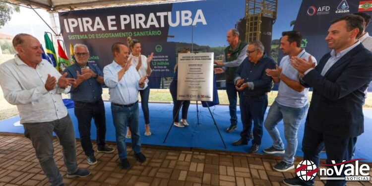 Governador inaugura sistema de esgotamento sanitário da Casan que amplia acesso ao saneamento básico em Ipira e Piratuba