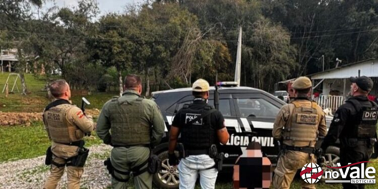 Polícias Civil e Militar efetuam a prisão de foragidos investigados na Operação Anjo Negro em Campos Novos