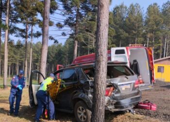 Condutor fica ferido após saída de pista na SC-120