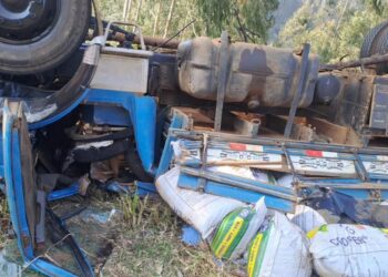 Motorista de caminhão morre após capotamento em Passos Maia