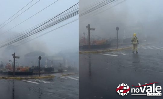 Avião de pequeno porte cai em cima de loja em Gramado no Rio Grande do Sul