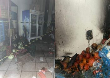 Incêndio atinge supermercado no centro de Luzerna