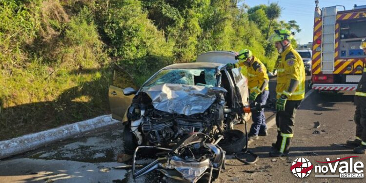 Condutor morre em colisão entre veículos na br-282