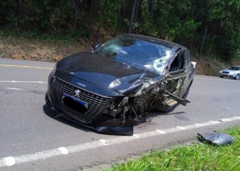 Colisão entre carro e carreta deixa um ferido em Vargem Bonita