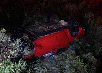 Três pessoas ficam feridas em capotamento na BR-153