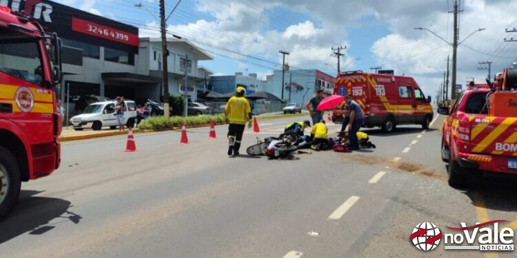 Acidente de trânsito deixa motociclista gravemente ferida em Fraiburgo