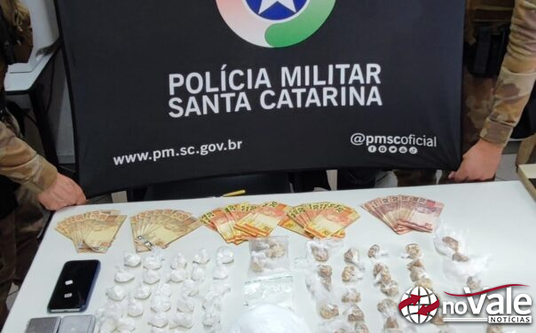 Polícia prende homem por tráfico de drogas e porte ilegal de arma em Joaçaba