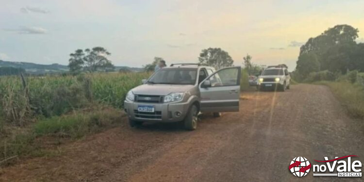 Veículo levado em assalto é recuperado pela polícia no interior de Concórdia