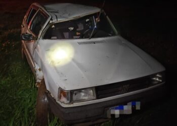 Capotamento no interior de Herval d’Oeste deixa três feridos