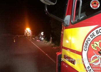 Acidente de moto deixa mulher ferida em Salto Veloso, na SC-464
