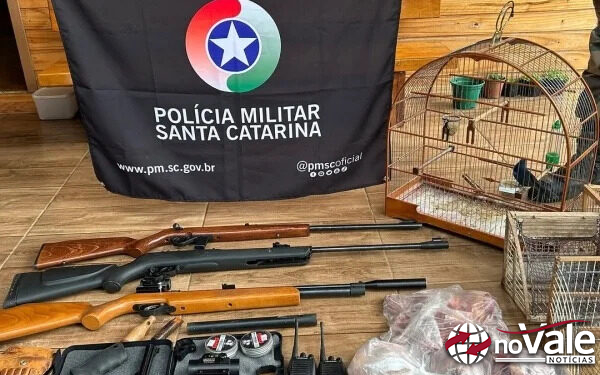 PM Ambiental apreende armas, carne de caça e aves em cativeiro no Meio-Oeste