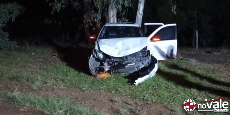 Saída de pista deixa mulher ferida na SC-355 em Lebon Régis