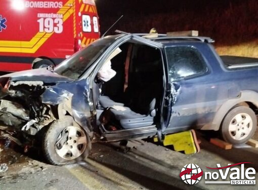 Três pessoas ficam feridas em colisão na BR-282 em Campos Novos
