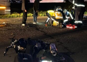 Motociclista fica gravemente ferido em acidente na SC-355 em Videira