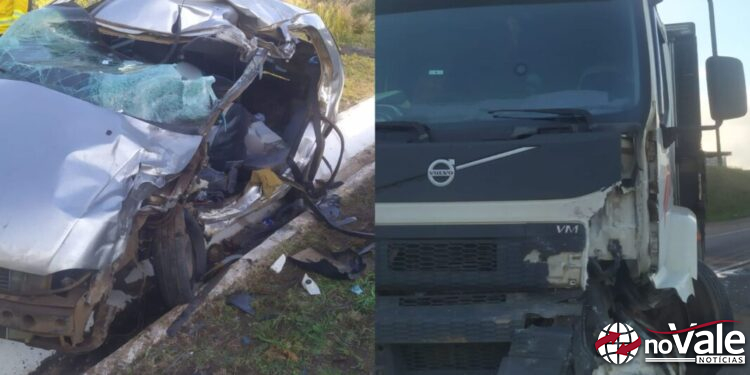 Motorista morre e duas pessoas ficam feridas em grave colisão na BR-282