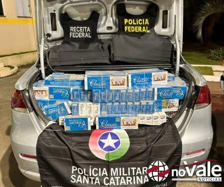Polícia apreende 10 mil maços de cigarros contrabandeados em São Lourenço do Oeste