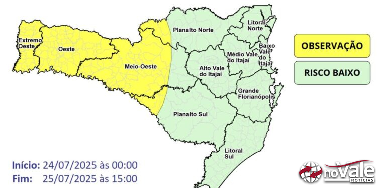 Tempo muda e chuva intensa deverá ocorrer entre quinta e sexta-feira