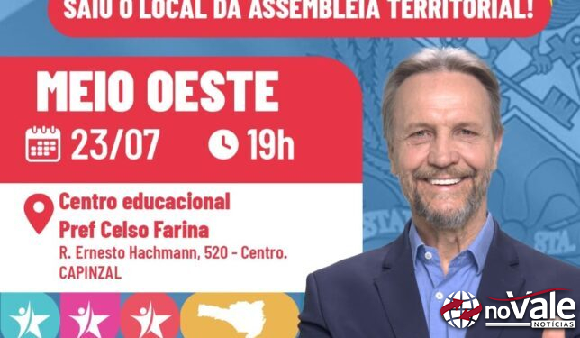Capinzal sedia nesta quarta-feira a Assembleia Territorial do Orçamento Participativo com o deputado Pedro Uczai