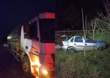 Homem morre em colisão frontal entre carro e caminhão na SC-350