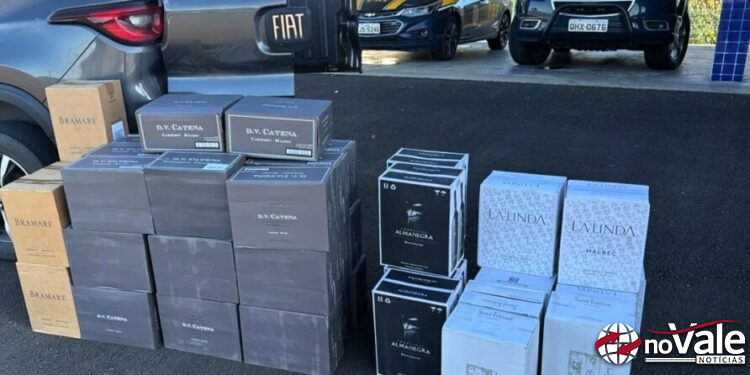 300 garrafas de vinho argentino são apreendidas na BR-153