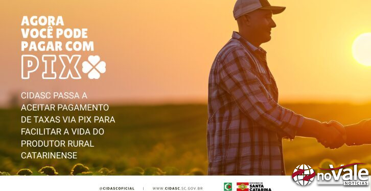 Cidasc passa a aceitar pagamento de taxas via PIX para facilitar a vida do produtor rural catarinense