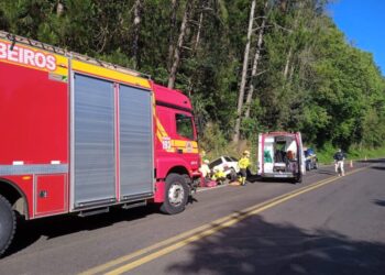 Motorista fica ferido após sair da pista na BR-282