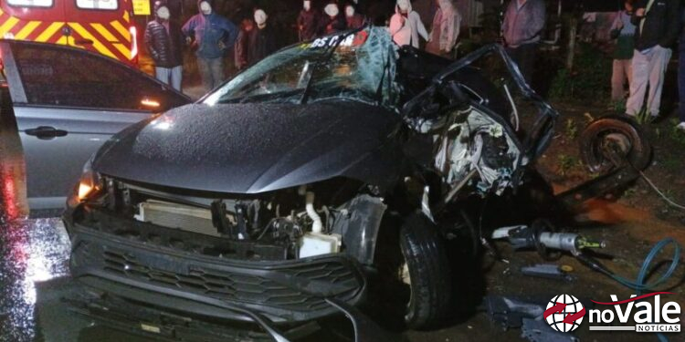 Grave acidente na SC-350 deixa três feridos entre Lebon Régis e Santa Cecília