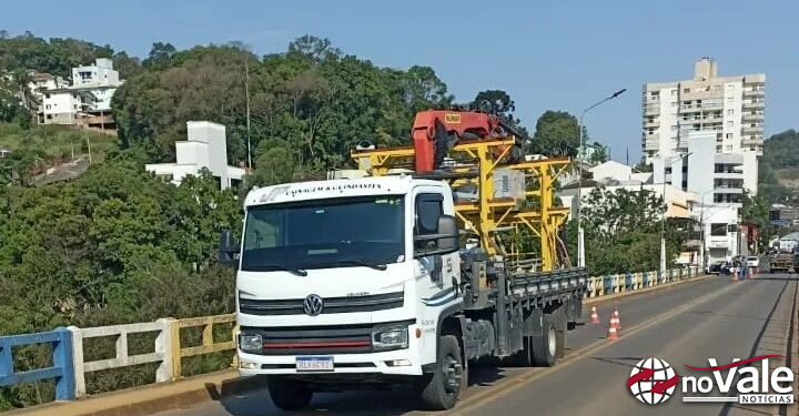 Defesa Civil instala estação hidrológica na ponte entre Capinzal e Ouro para monitorar nível do Rio do Peixe