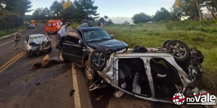 Grave acidente na BR-282 deixa cinco feridos na Serra Catarinense