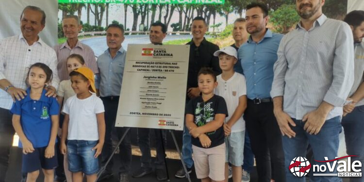 Estrada Boa: Jorginho Mello inaugura revitalização da SC-390 e da SC-467 entre Zortéa e Capinzal