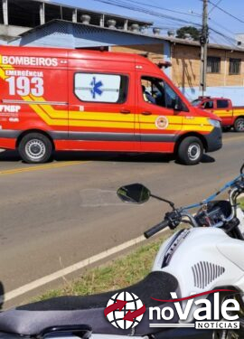 Motociclista fica ferido após colisão com carro no Acesso Cidade Alta, em Capinzal