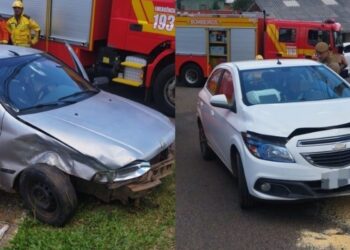 Acidente entre dois veículos deixa mulher ferida em Campos Novos