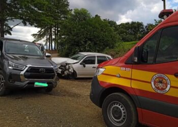 Ladrão bate caminhonete furtada em carro e foge após acidente em Peritiba