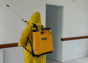 Creche Passinho Inicial de Piratuba passa por processo de desinfecção após surto da doença Mão-Pé-Boca