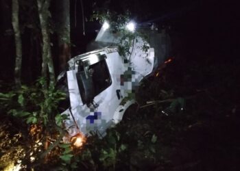 Caminhão sai da pista, capota em ribanceira e homem morre na BR-282