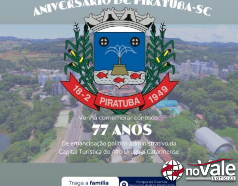 Piratuba: Aniversário de Piratuba terá programação especial com atividades para toda a família no Parque de eventos