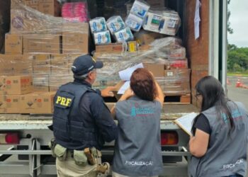 PRF flagra transporte de alimentos misturados com produtos perigosos na BR-282 em Campos Novos